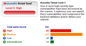 Screenshot from Acunetix Web Application Vulnerability Scanner